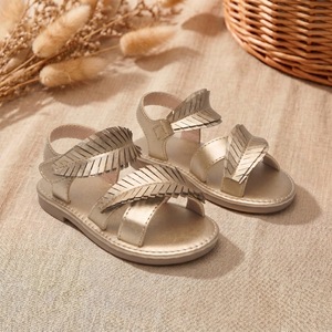 <span class=keywords><strong>Sandales</strong></span> à une bride style princesse pour filles, blanches, vintage, à texture tressée, semelle souple, pour la plage ou les occasions décontractées - Product Image 2