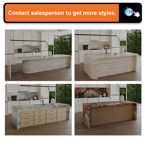 <span class=keywords><strong>Isla</strong></span> de Cuarzo Verde <span class=keywords><strong>Esmeralda</strong></span> Natural de Brasil, Hecha a Medida por Tostone, de Dos Niveles, para Estación de Desayuno Buffet de Hotel - Product Image 6