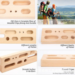Planche d'escalade en bois massif, portable, pour l'entraînement des bras, équipement de fitness pour la maison et l'extérieur - Product Image 2