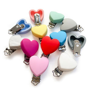 Juguetes de Silicona en Forma de Corazón, Clip para Chupetes Personalizado con Forma de Animal, Grado Alimenticio, No Tóxico, 10 Colores - Product Image 3