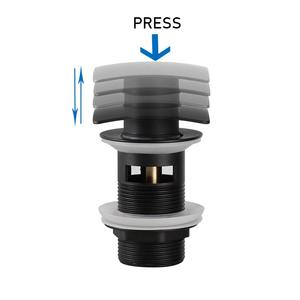 Carré laiton salle de bains lavabo Pop Up bouchon de vidange accessoires d'évier noir mat/Chrome déchets - Product Image 3