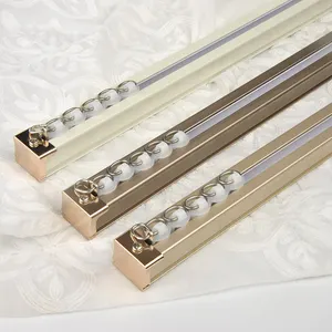 Accessoires de tringle à rideau robustes Double rail de rideau en aluminium monté au plafond pour le ménage