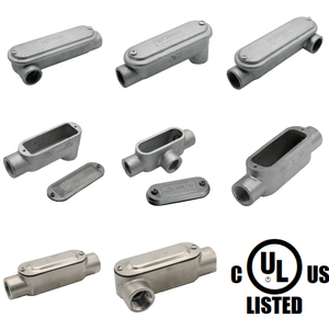 1 1/2 "LBタイプフォーム7 90 ° コンジットボディチューブ本体電気チュービング配線保護ボディLB構成F7グレーアイロン - Product Image 5