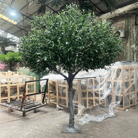 Arbres artificiels en fibre de verre et métal, faux oliviers noirs, 7 pieds et 6 pieds de haut, plantes artificielles faites à la main avec base pour la décoration intérieure