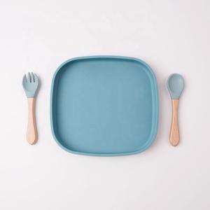 Diviseur carré imprimé de qualité alimentaire sans BPA enfants alimentation divisée assiettes en Silicone <span class=keywords><strong>repas</strong></span> bébé pour enfants bébé enfants - Product Image 3