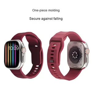 สายนาฬิกาซิลิโคนขายส่งจากโรงงาน สำหรับ S10 11 46 มม. Ultra 49 มม. SE 44 มม. 42 มม. รุ่น Wave Square - Product Image 4