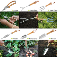 Esschert Design 100% Outils de jardinage FSC pour plantes et légumes, outil de jardinage durable et écologique, manche en bois