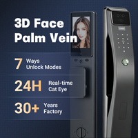 Cerradura Inteligente con Reconocimiento Facial 3D, Intercomunicador Activo WiFi, Control Remoto por Aplicación Tuya, Alarma Antirrobo, Compatible con Madera y Aleación de Aluminio
