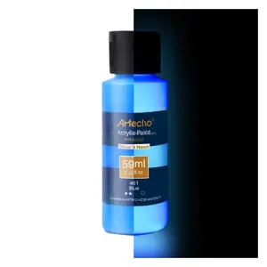 Artecho – peinture acrylique néon de couleur bleue, brille dans le noir, peinture à l'huile néon Non toxique pour fourniture d'art, 59ml