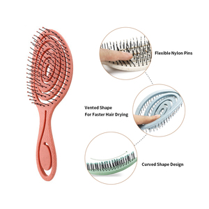 <span class=keywords><strong>Cepillo</strong></span> para el Cabello con Ventilación de Paja de Trigo Ecológico con Logotipo Personalizado, <span class=keywords><strong>Cepillo</strong></span> Desenredante en Espiral con <span class=keywords><strong>Cerdas</strong></span> de Nylon, Venta al por Mayor con Marca Privada OEM - Product Image 4