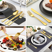 Lots de Couverts de Mariage et Restaurant en Acier Inoxydable 18/10 Doré, Haute Qualité, Vente en Gros