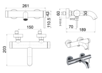 Yuson 3375-10 mitigeur 2 voies inverseur salle de bain eau chaude et froide mitigeur robinet de douche en laiton