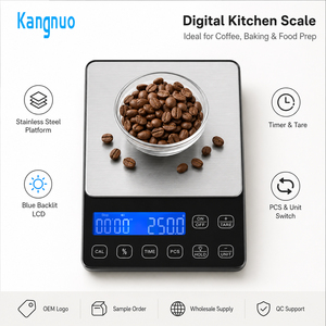 Échantillon disponible, balance de cuisine numérique électrique avec écran LCD rétroéclairé bleu, fonction tare, unités PCS, pour mesurer les aliments. - Product Image 1