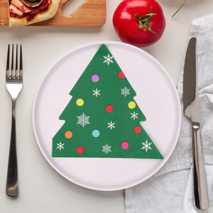 Serviettes <span class=keywords><strong>de</strong></span> table personnalisées découpées à l'emporte-pièce Arbres <span class=keywords><strong>de</strong></span> Noël Serviettes <span class=keywords><strong>de</strong></span> table imprimées à 3 plis <span class=keywords><strong>en</strong></span> <span class=keywords><strong>papier</strong></span> pour fête et rassemblement - Product Image 2