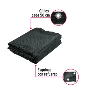 Auvent Fiero 3M noir avec voile en HDPE 80% d'ombrage et structure en fer, fonctionnement manuel, largeur 3,60 m, solution d'ombrage de jardin extérieur - Product Image 3