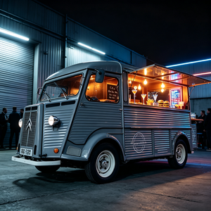 Camion Vintage Grigio per Catering con Vetrina Refrigerata per Martini e Ripiano per Nuggets di Pollo, Direttamente dalla Fabbrica per il Cyber Market - Product Image 1