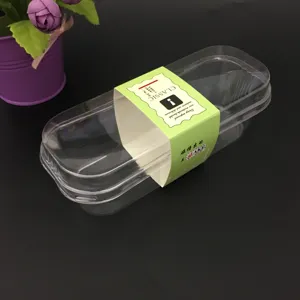Wholesale Customized Disposable Takeaway Plastic Packaging Box With Lid Transparent Oval Rectangle Shape Small Cake Container