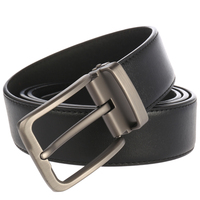 Ceinture classique pour homme en cuir de vachette de deuxième couche avec boucle à ardillon LY35-4027-3