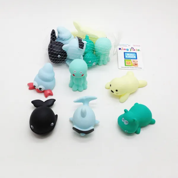Octopus,dolphin,hippo,hermit crab,sea lion,whale Squeeze animal toy