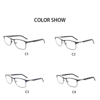 Lunettes de vue rectangulaires unisexes légères et élégantes, monture en métal poli massif, verres PC résistants aux chocs, pour un usage quotidien