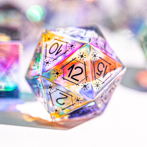 Dungeons And Dragons D20 Xúc Xắc Đá Quý Logo Tùy Chỉnh Bộ Xúc Xắc Thủy Tinh Cầu Vồng Được Thiết Kế Riêng Biệt Phong Cách Khác Nhau - Product Image 6