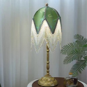 American Retro French Style Tassel Table Lamp E27 LED 220V Eye Caring Living Room Bedroom Bedside <b>Lighting</b> - Product Image 3