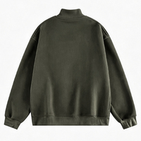 Sweat-shirt unisexe décontracté surdimensionné en molleton de coton épais vintage à col montant, personnalisable en gros pour hommes