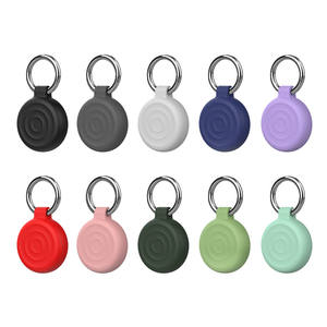 Coque en silicone colorée à couverture intégrale avec porte-clés pour AirTag, étui pour AirTag, sac pour chat et chien, pour AirTag Find My, vente chaude - Product Image 2