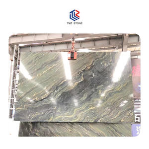 TMZ Luxurious Natural Slab Polished <b>Green</b> Silk Quartzite for Waterproof Indoor Surface for Villas and Curved <b>Cabinets</b> - Product Image 1