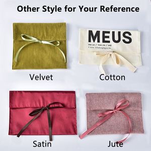 Pochette de luxe noire en satin personnalisée pour perruques et extensions capillaires, avec logo sérigraphié, anti-poussière et soyeuse, pour vêtements et cadeaux - Product Image 6