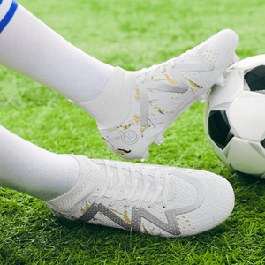 Chaussures de football à tige haute avec semelle en caoutchouc TPU, crampons de sport pour hommes, femmes et enfants, pour terrain synthétique et herbe, intérieur et extérieur - Product Image 5
