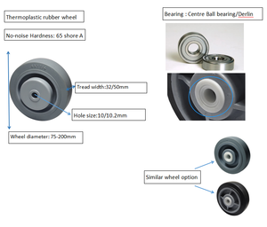 Nicht markieren des graues Gummi profil auf Kunststoff kern rädern Nachlauf Hochleistungs-weiches rundes Laufrad 4 5 <span class=keywords><strong>6</strong></span> 8 Zoll - Product Image 6