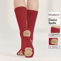 Chaussettes de yoga et de Pilates pour femmes, en cuir de vachette rembourré, avec grip épais en coton, antidérapantes, fabriquées en usine