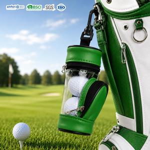 Bolsa de Golf de Piel Sintética GF-6002 al por Mayor de Fábrica, Bolsa de Golf Mini Transparente de PVC con Logotipo Personalizado y Gancho Giratorio - Product Image 1