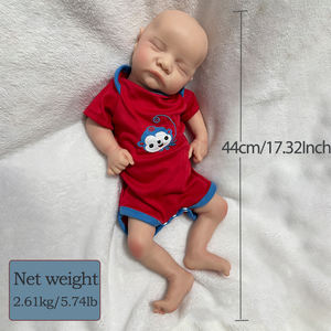 Ongeverfde/Geschilderde 18 "Herboren Pop Vol Siliconen Pop Voor Kinderen Afgewerkt Realistische Slapende Babyjongen Gewogen Wedergeboorte Baby Cadeau - Product Image 6