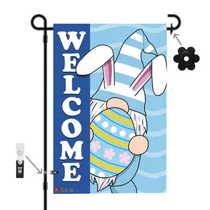 2024 Hotsale Sublimation Printed Garden Flag Easter Day Garden Flag Wholesale Seasonal Garden Decorative Flag