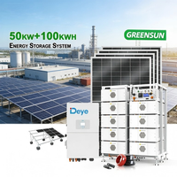 Système d'énergie solaire hybride Deye complet 50 kW 60 kW 70 kW, système solaire hors réseau triphasé 400 V, kits de stockage d'énergie LifePO4