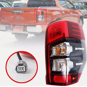 Para <span class=keywords><strong>Mitsubishi</strong></span> Triton <span class=keywords><strong>L200</strong></span> 2018-2024 nuevo par LED lámpara de luz trasera de freno de parada trasera con lente roja y colores de luz ámbar/amarillo - Product Image 1