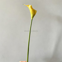 Bunga Calla Lily Kuning Buatan Mewah L-051, Bunga Dekoratif Palsu untuk Pernikahan, Natal, Paskah, Calla Lily Palsu Grosir