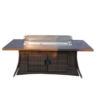 Ensemble de table à manger de jardin d'extérieur de style moderne en aluminium avec foyer, double couche de sling pour hôtel, cour, vacances