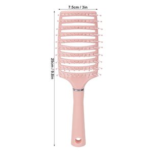 Professional Curved Vented Hair <b>Brush</b> Hollow Design Plastic Hair Comb Wet and Dry <b>Detangling</b> Massage Hair <b>Brush</b> - Product Image 2