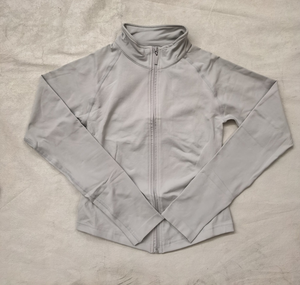 Nouvelle conception de vêtements de sport pour la salle de sport, veste de sport à manches longues à fermeture éclair, coupe ajustée, haute élasticité, effet seconde peau, pour femmes, pour la course à pied - Product Image 5