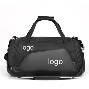 Bolsa de viaje de gran capacidad con logotipo personalizado, deportiva, resistente al agua, para gimnasio, de viaje, con compartimiento para zapatos
