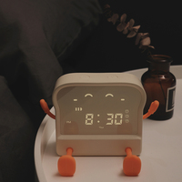 Jam elektronik desktop pintar, lampu malam anak warna-warni, lampu latihan tidur, memanggang, menyenangkan, timer, lucu
