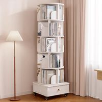 Étagère d'angle contemporaine rotative à 360 degrés avec roulettes, meuble de rangement mobile pour chambre et salon, en bois durable, gain de place
