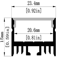 Profilé en aluminium extrudé 6063-T5 pour bandes LED, décorations, service de découpe LS-091