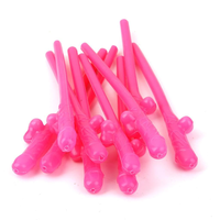 Pailles en plastique colorées en forme de pénis pour enterrement de vie de jeune fille, décorations de fête prénuptiale pour adultes, pailles à boire pour soirées entre filles - Vente en gros