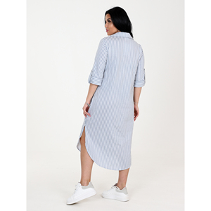 Robe en jersey de coton élégante pour femmes en gros, respirante, décontractée, longueur genou, tailles XS 46-60, boutonnée devant, approvisionnement ODM pour le quotidien - Product Image 3