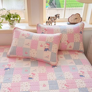 Juego de Tres Piezas de Cubrecama Acolchado de Doble Capa de Gasa con Relleno de Algodón de 60 Hilos, Diseño Simple con Costuras, para el Hogar - Product Image 2