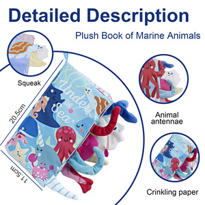 Libri in Stoffa Morbida per Neonati, Educativi e Stimolanti, con Simpatici Animali Marini, Vendita all'Ingrosso dal Produttore - Product Image 2